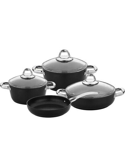 SAFLON TİTANYUM 7 PRÇ GRANİT TEFLON SET