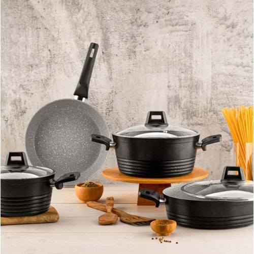 ÖZLİFE GS-6125 FULYA 7 PARÇA GRANİT SET SİYAH