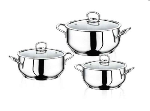 SAFİNOX ÇELİK TENCERE SETİ 14-16-18 (CHEF'S)