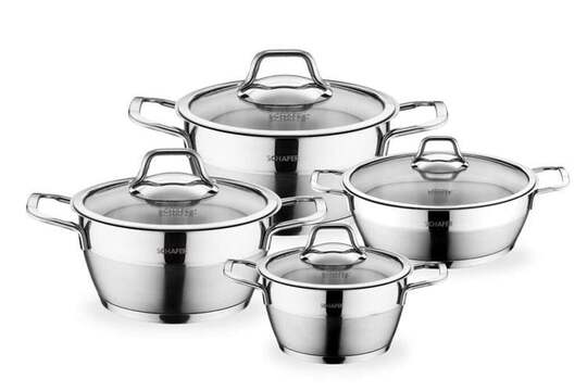 SCHAFER VALS 8 PRÇ ÇELİK TENCERE SET İNOX
