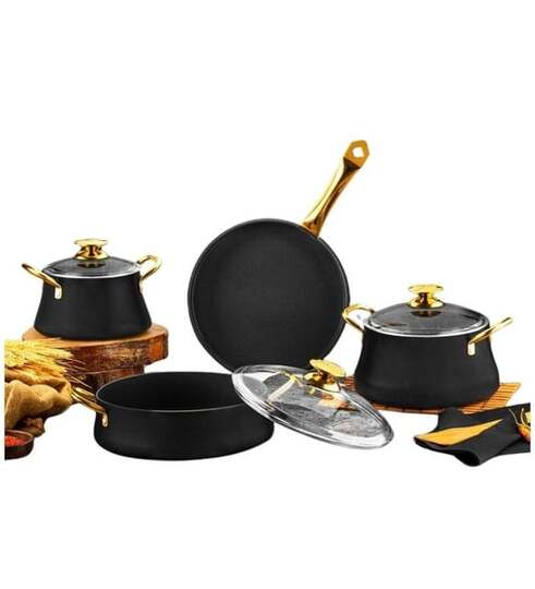 ÖZLİFE GS-6048 LOTUS 7 PRÇ GRANİT SET SİYAH