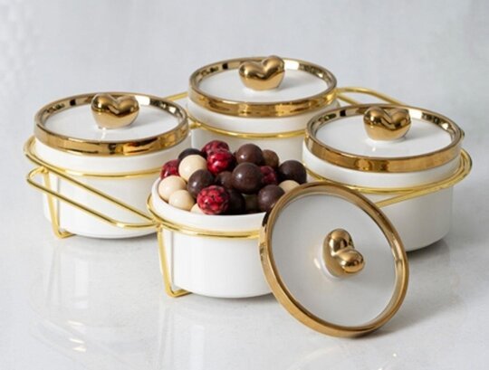 ACAR 5231 FELİX COLLECTİON METAL STANDLI 4LÜ BAHARAT TKM