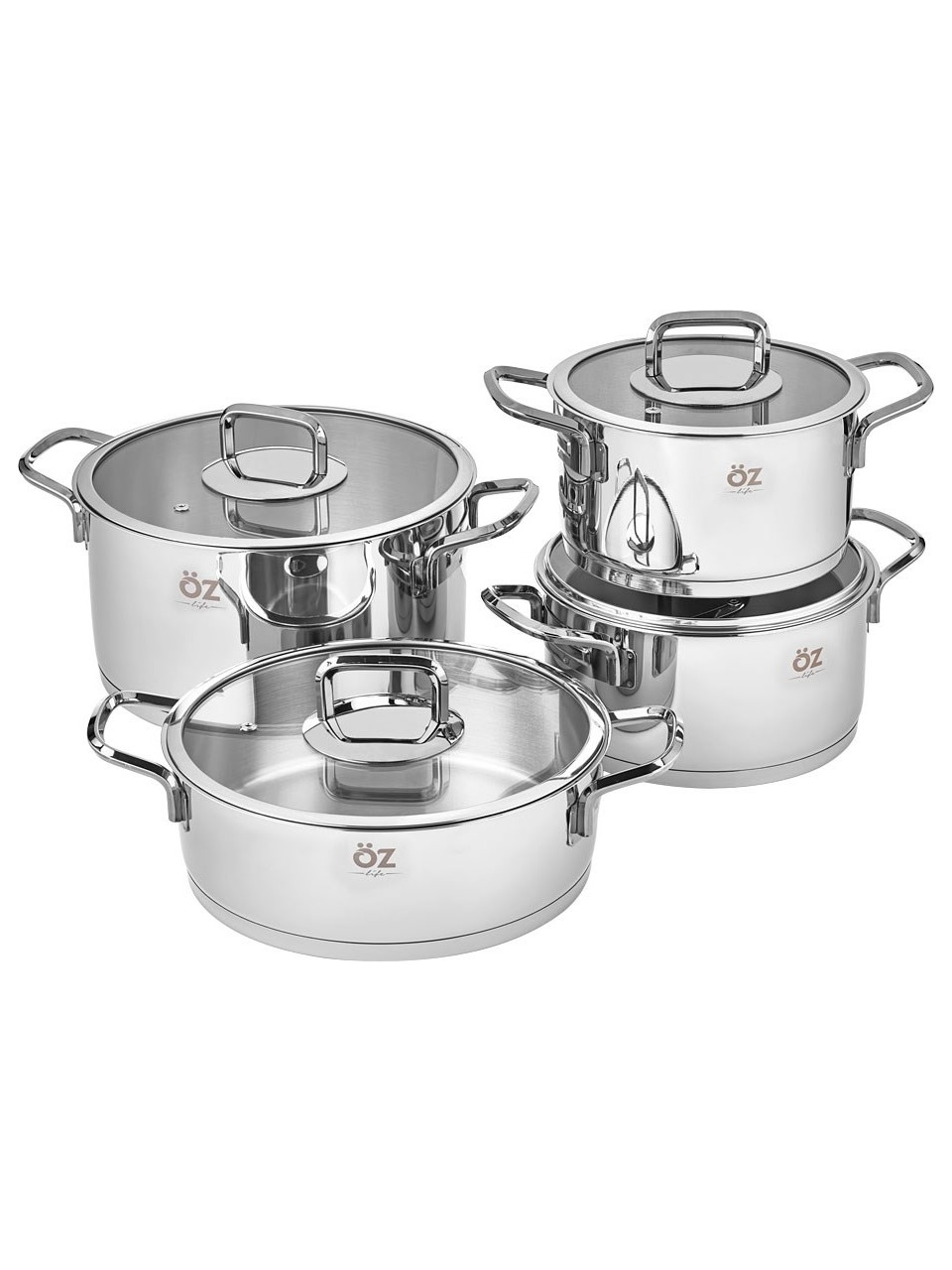 ÖZLİFE TS-401 HÜMA 8 PRÇ TENCERE SET SADE