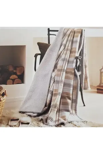 ÖZDİLEK PLAİD SHERPA KAHVE 150X220 TK BATTANİYE