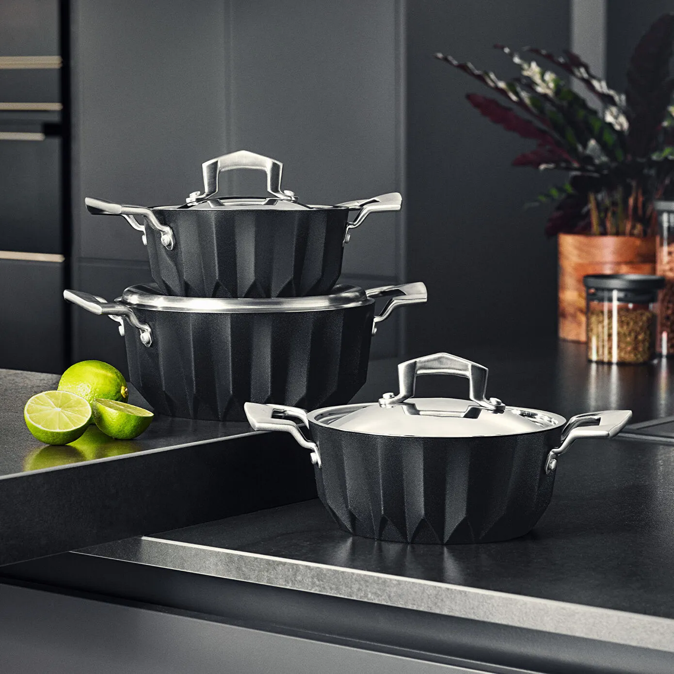 EMSAN DİAGON 7 PRÇ TENCERE SET