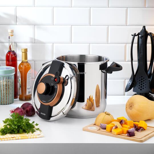 SCHAFER OPTİMA DÜDÜKLÜ TENCERE 11 LT SİYAH BAKIR