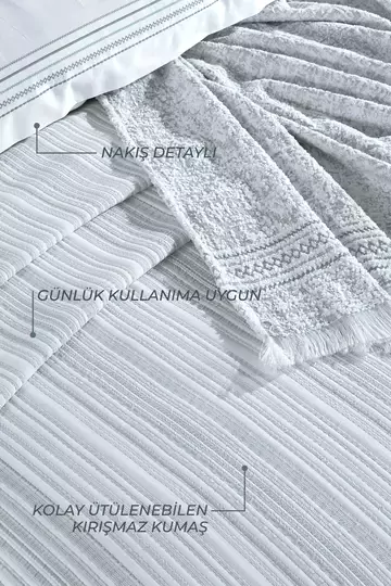 ELART MODERN ÇEYİZ PAKETİ HARMONY YEŞİL (10 PARÇA)