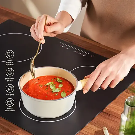 EMSAN SWİSS CRYSTAL SOSLUK TENCERESİ BEJ