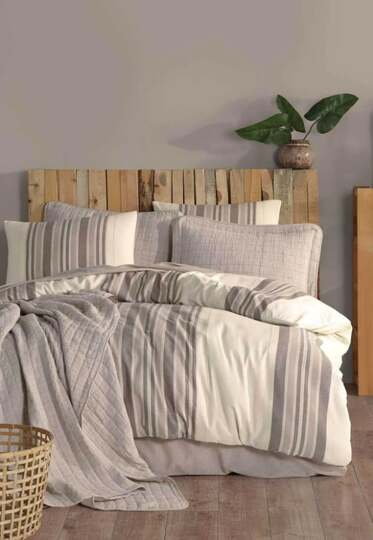ELART NATUREL STYLE ÇİFT K. VİZON NEVRESİMLİ YATAK SETİ