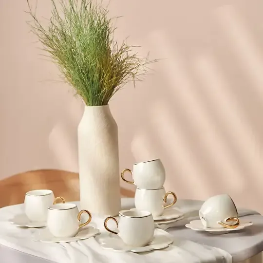 EMSAN BEYOĞLU KAHVE FİNCAN TKM BEYAZ GOLD