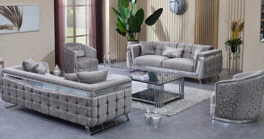 Maximo Milano Gümüş Koltuk Takımı