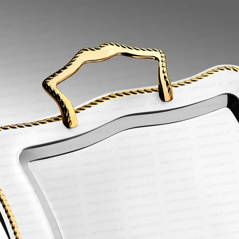 NEHİR ZİNCİR ALTIN ÇAY TEPSİ