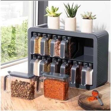 ACAR 11555 4 PRÇ STANDLI METAL KAPLAMA CAM  BAHARAT SETİ