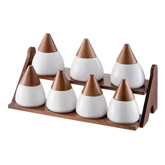 EMSAN TİNA STANDLI BAHARAT TAKIMI BEYAZ