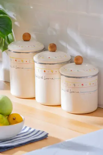 ACAR 7712 MADE WİTH LOVE EMAYE 3LÜ KAVANOZ TKM