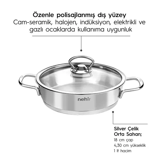 NEHİR SİLVER ÇELİK 6P SAHAN SET