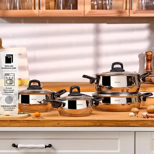EMSAN AREN 8 PRÇ TENC SETİ ÇELİK