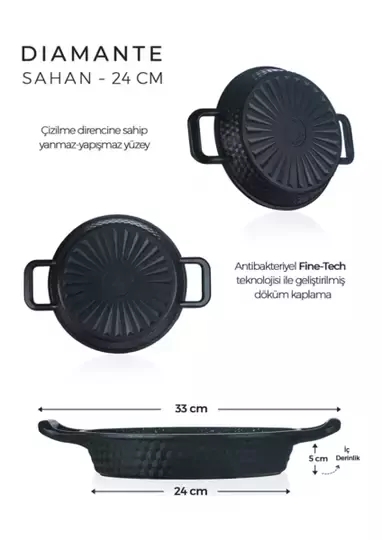 ACAR 32 DİAMANTE SİYAH 24 CM PIRLANTA SAHAN