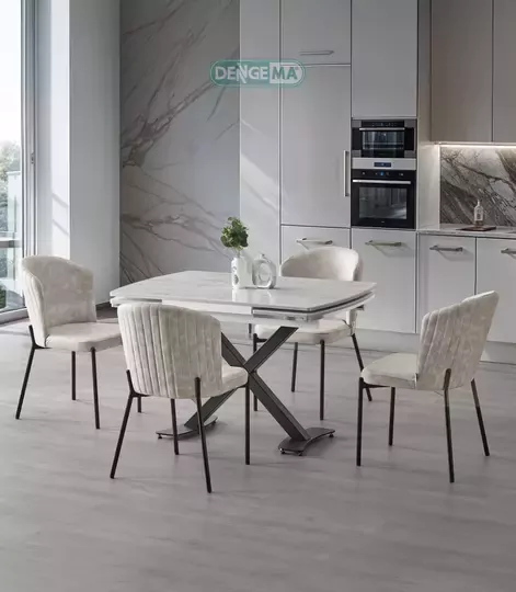 DENGEMA diamond 73 marmo/siyah masa takımı