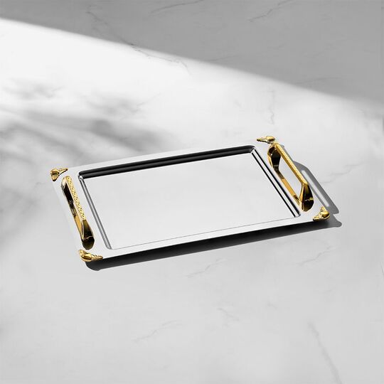 NEHİR VEGA ALTIN SATEN ÇAY TEPSİ