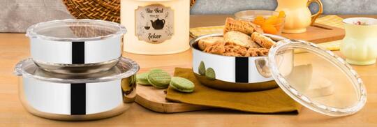 ÖZLİFE SA-526 KAYRA 3LÜ ÇELİK SAKLAMA KABI SADE