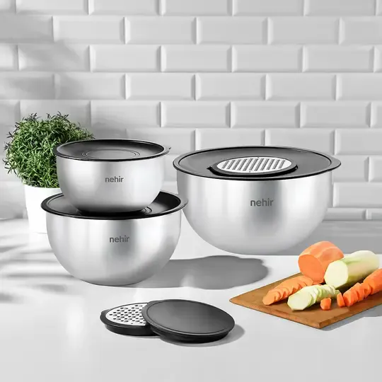 NEHİR SİLVER ÇELİK 9P KARIŞTIRMA KABI