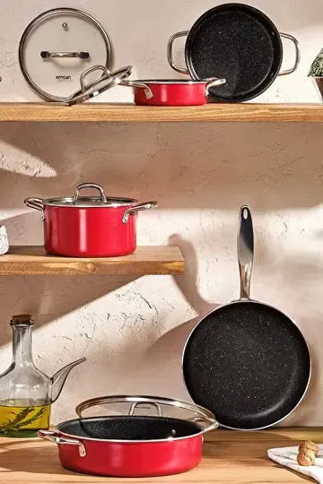 EMSAN MASTER CLASS 6 PRÇ MİDİ TENC. SET KIRMIZI