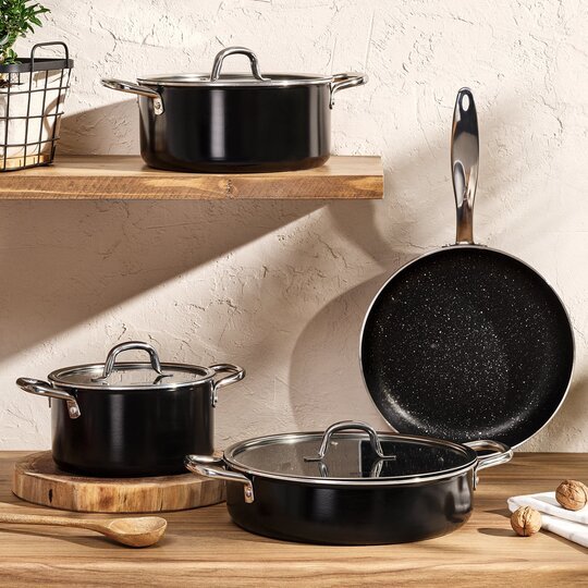 EMSAN MASTER CLASS 7 PRÇ TENCERE SET SİYAH