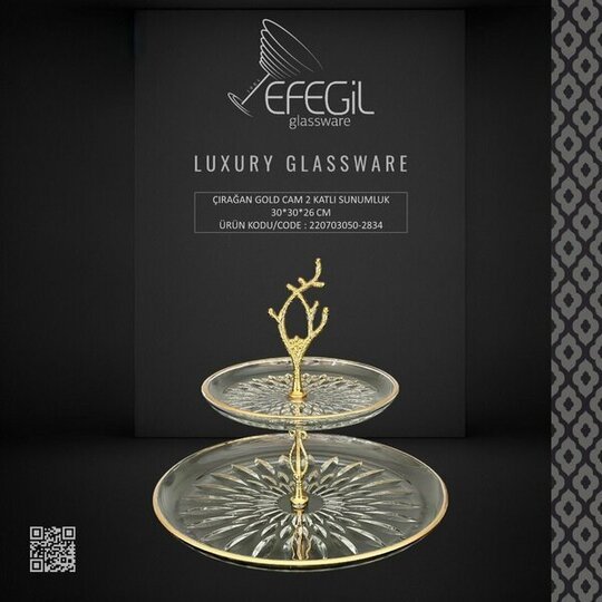 EFEGİL ÇIRAĞAN GOLD 2834 CAM 2 KATLI SUNUMLUK