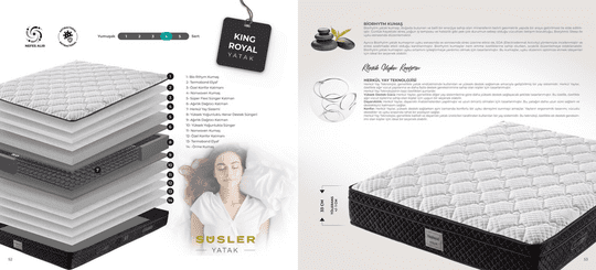 SÜSLER YATAK king royal baza set