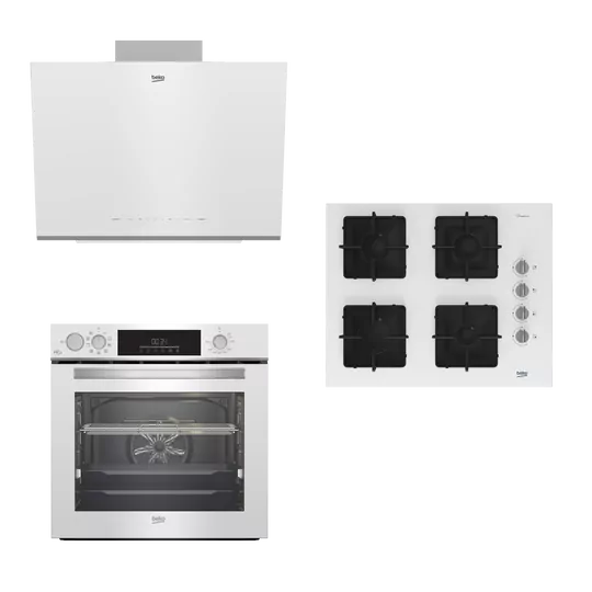 BEKO BUHAR DESTEKLİ FİTFRY BEYAZ ANKASTRE SETİ