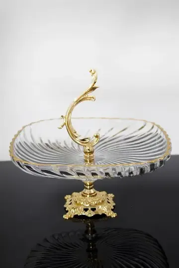 EFEGİL 3614 ANTİK KRİSTAL GOLD CAM KARE SUNUMLUK