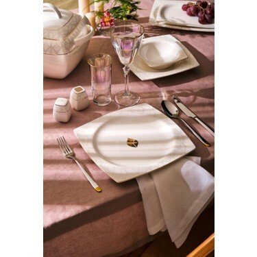 EMSAN FİNE BONE GOLDEN LEAF 60 PRÇ GOLD KARE YMK TKM