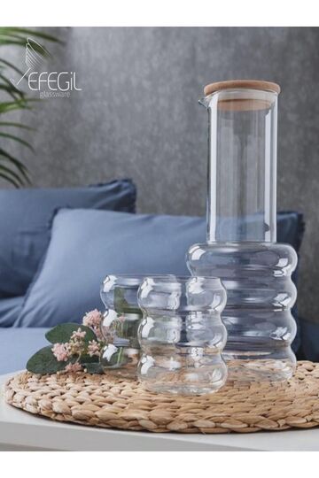 EFEGİL 3496 KEMER 4 PRÇ BARDAK SÜRAHİ SETİ 1200 ML