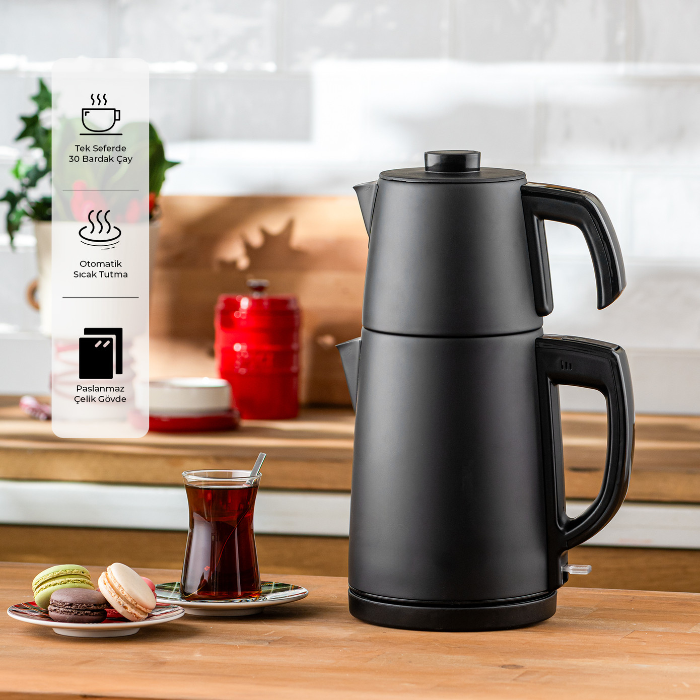 EMSAN BELLA GUSTO ÇAY MAKİNASI SİYAH