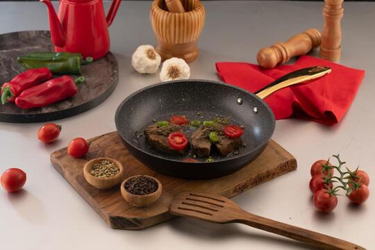 ÖZLİFE GD-6107 DORA 24CM GRANİTTAVA SİYAH GOLD