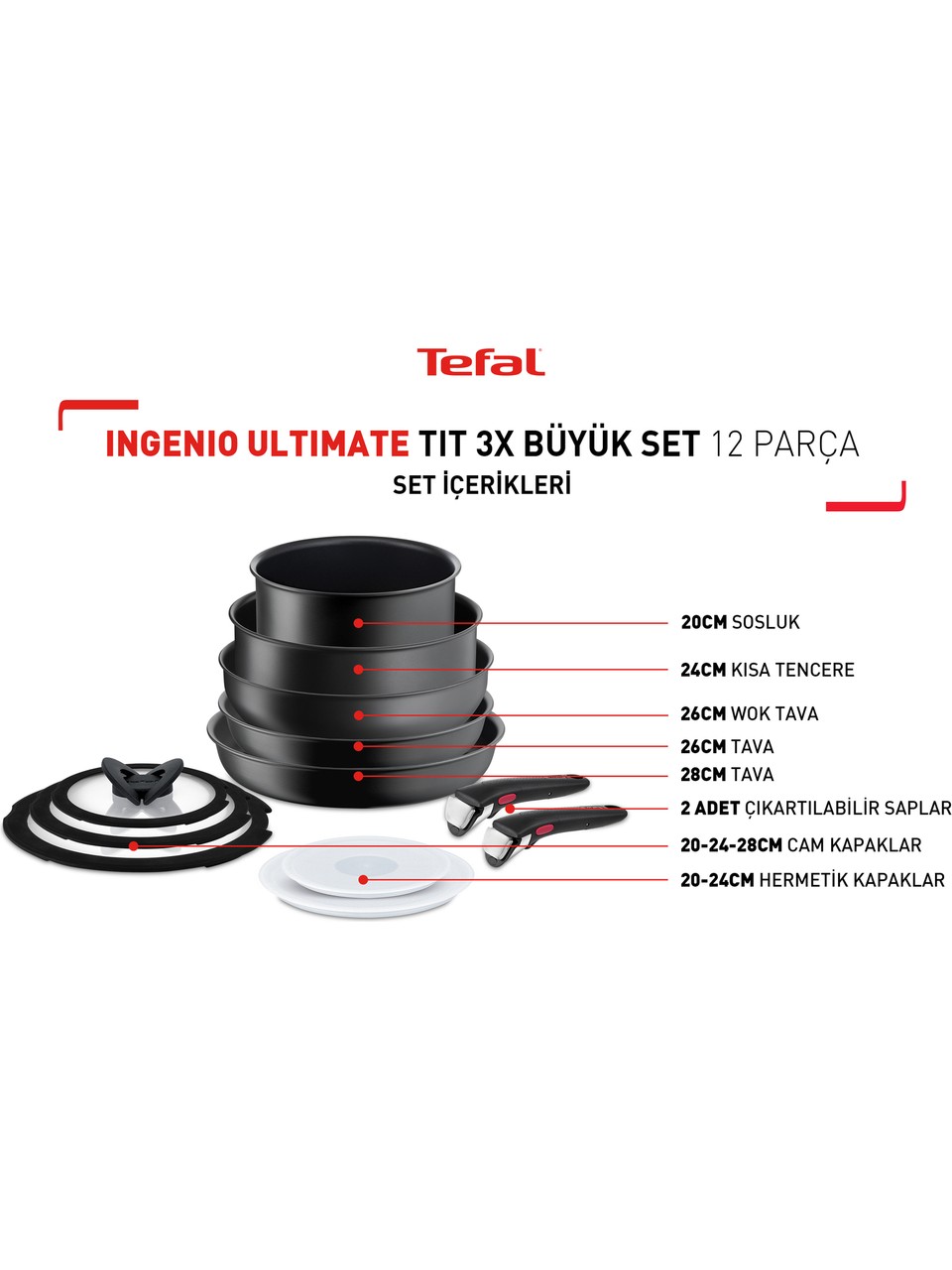 TEFAL İNGENİO ULTİMATE 3X 12 PRÇ TAVA SET