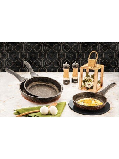 ÖZLİFE GT-6036 RENTE 3LÜ TAVA SET SİYAH