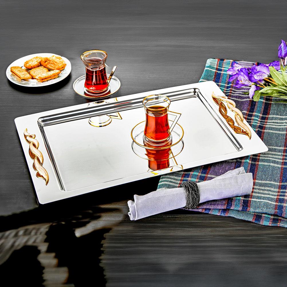 ÖZLİFE TEP-337 ÇİĞDEM TEPSİ SADE GOLD