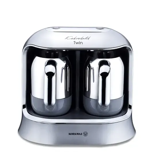 KORKMAZ A861-06 KAHVEKOLİK ÇİFTLİ KAHVE MAKİNESİ İNOX/KROM