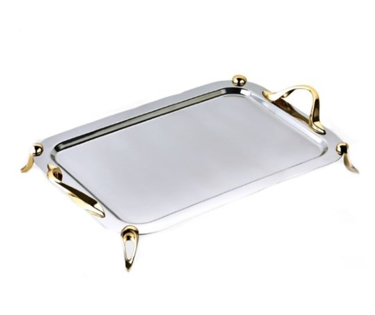 ÖZLİFE TEP-329 ECRİN TEPSİ AYAKLI BÜYÜK GOLD