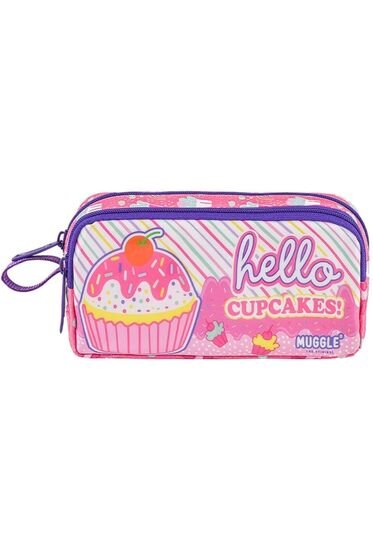 Hello Cupcakes Çift Bölmeli Kalem Çantası MU-7112