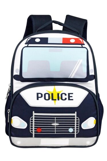 Polis Araba Baskılı Erkek Çocuk Okul Ve Günlük Sırt Çantası