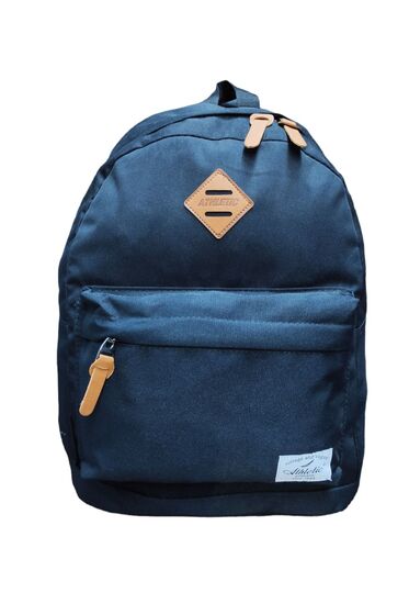 Deri Aksesuarlı Unisex Siyah Günlük Iki Bölmeli Sırt Çantası Outdoor 653