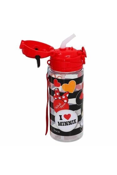 Lisanslı Pipetli Plastik Matara 500 ml Kırmızı (OTTO-42514)