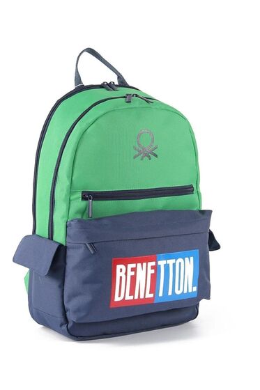Benetton Çift Bölmeli Okul Sırt Çantası 03785-1