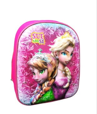 Elsa ve Anna 5D Kabartmalı Anaokulu Çantası Pembe 9090