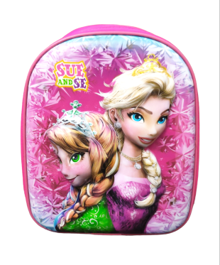 Elsa ve Anna 5D Kabartmalı Anaokulu Çantası Pembe 9090