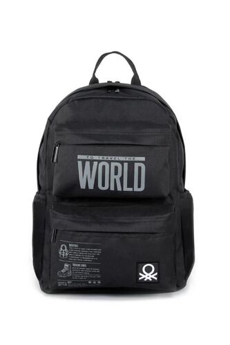 Benetton United Colors Of To Travel The World Siyah Okul Sırt Çantası 03829