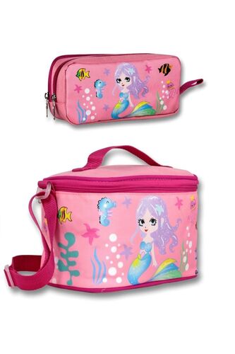 Ümit Çanta Kız Çocuk Yalıtımlı Beslenme Çantası ve Kalemlik Seti - Pembe Unicorn